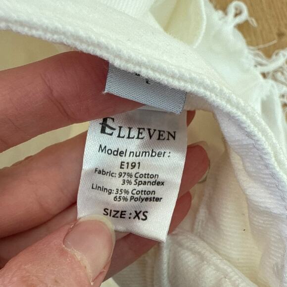 Elleven Mini Skirt Raw Hem Size XS White - Picture 3 of 4